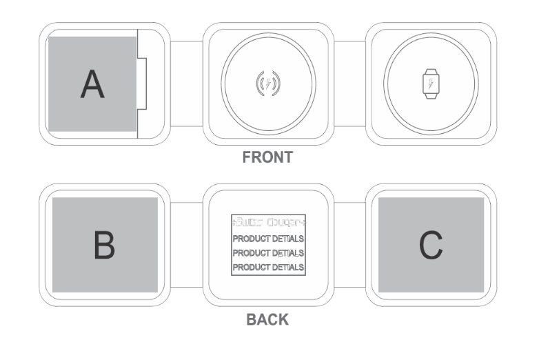 Carregador multifunctional sem fio com logo impresso em todos os itens componentes - Image 2